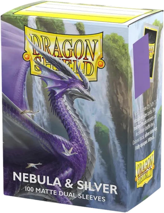 Dragon Shield | Matte Dual Standard Size Card Sleeves | 100ct - Smooth & Tough Premium TCG Sleeves - Compatible with Pokemon, One Piece, and Magic: The Gathering | Nebula & Silver