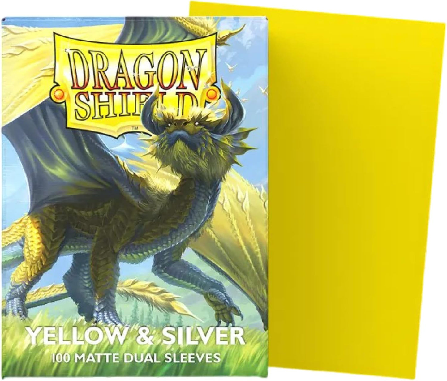 Dragon Shield Matte Dual Standard Size Card Sleeves 100ct - Yellow & Silver