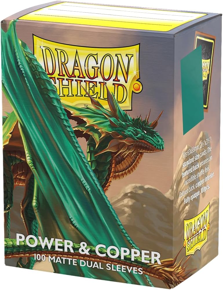 Dragon Shield | Matte Dual Standard Size Card Sleeves | 100ct - Smooth & Tough Premium TCG Sleeves - Compatible with Must TCG | Power & Copper