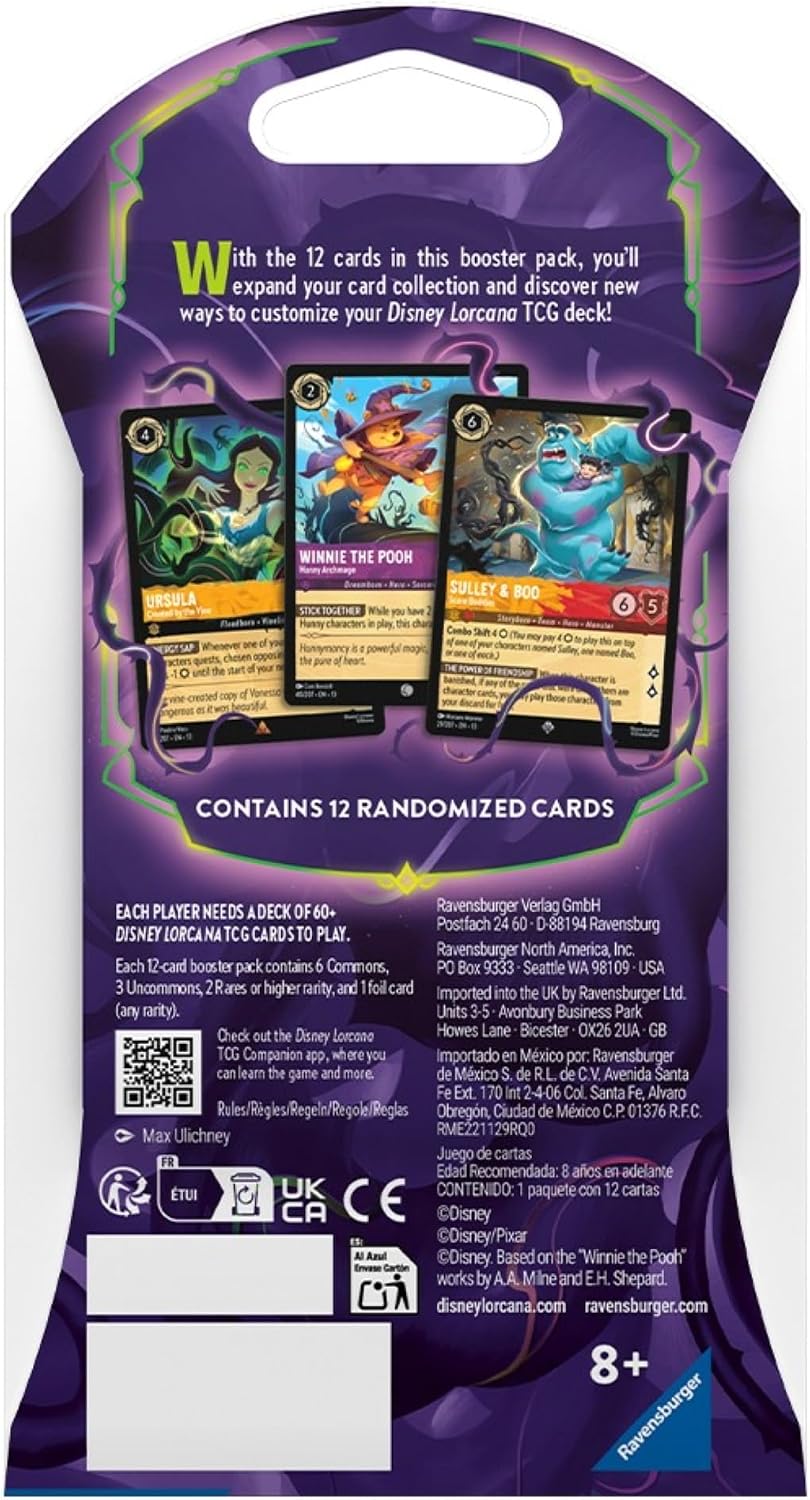 Ravensburger Disney Lorcana TCG: Attack of the Vine! Assorted Single Booster Pack (12 Cards) - Collectible Trading Cards - Ideal for Disney Fans & TCG Players - Suitable for Ages 8+