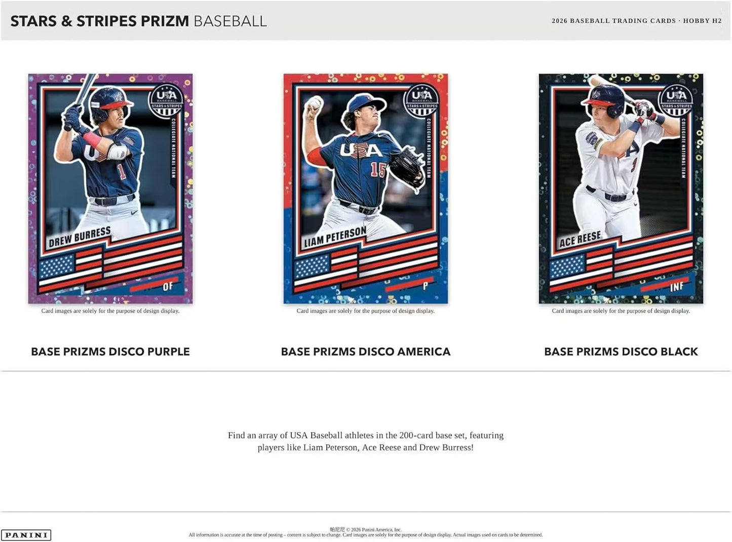 2026 Panini USA Stars & Stripes Prizm Baseball H2 Box