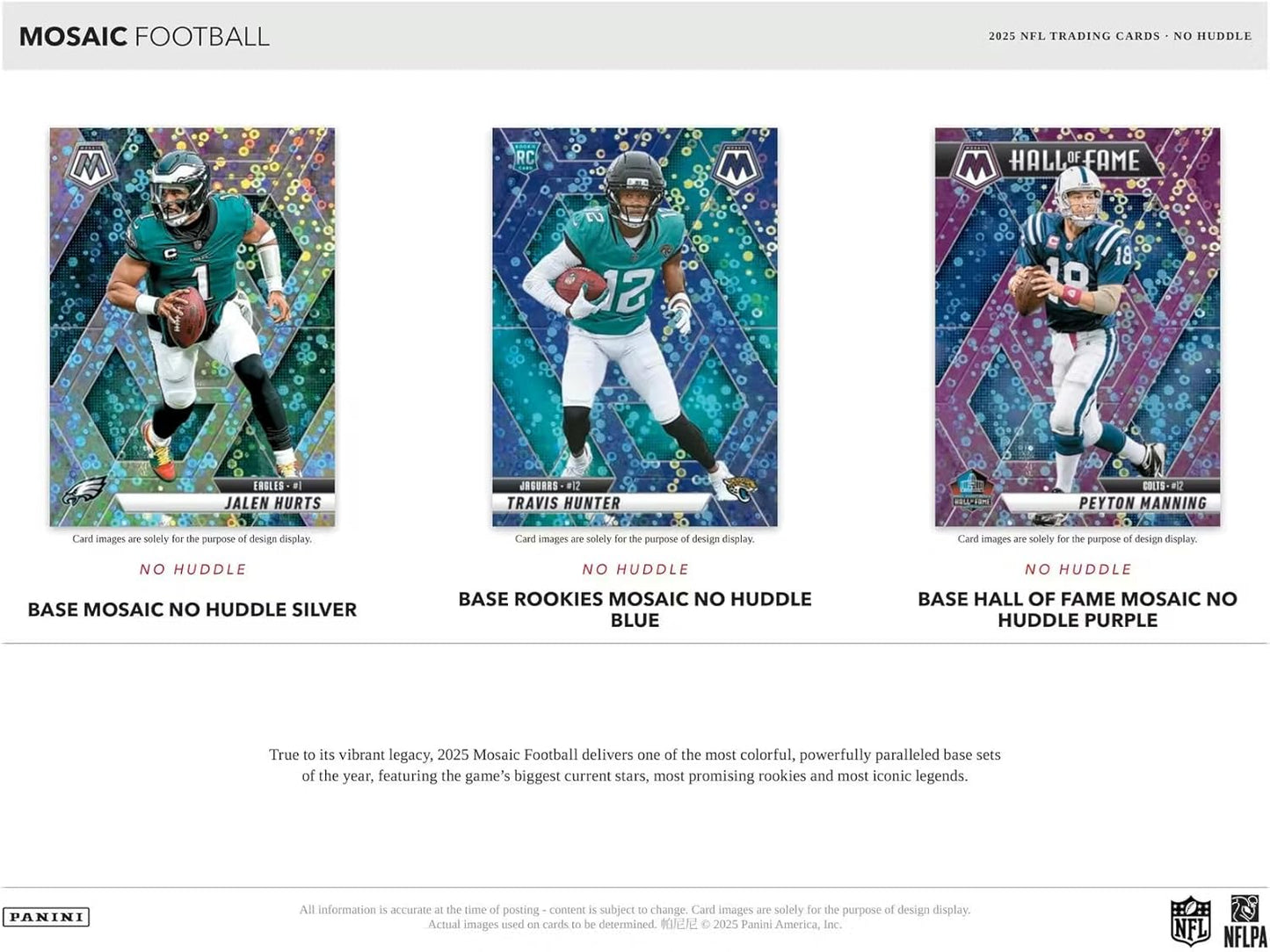 2025 Panini Mosaic Football No Huddle Trading Card Box (1 Autographs Per Box)