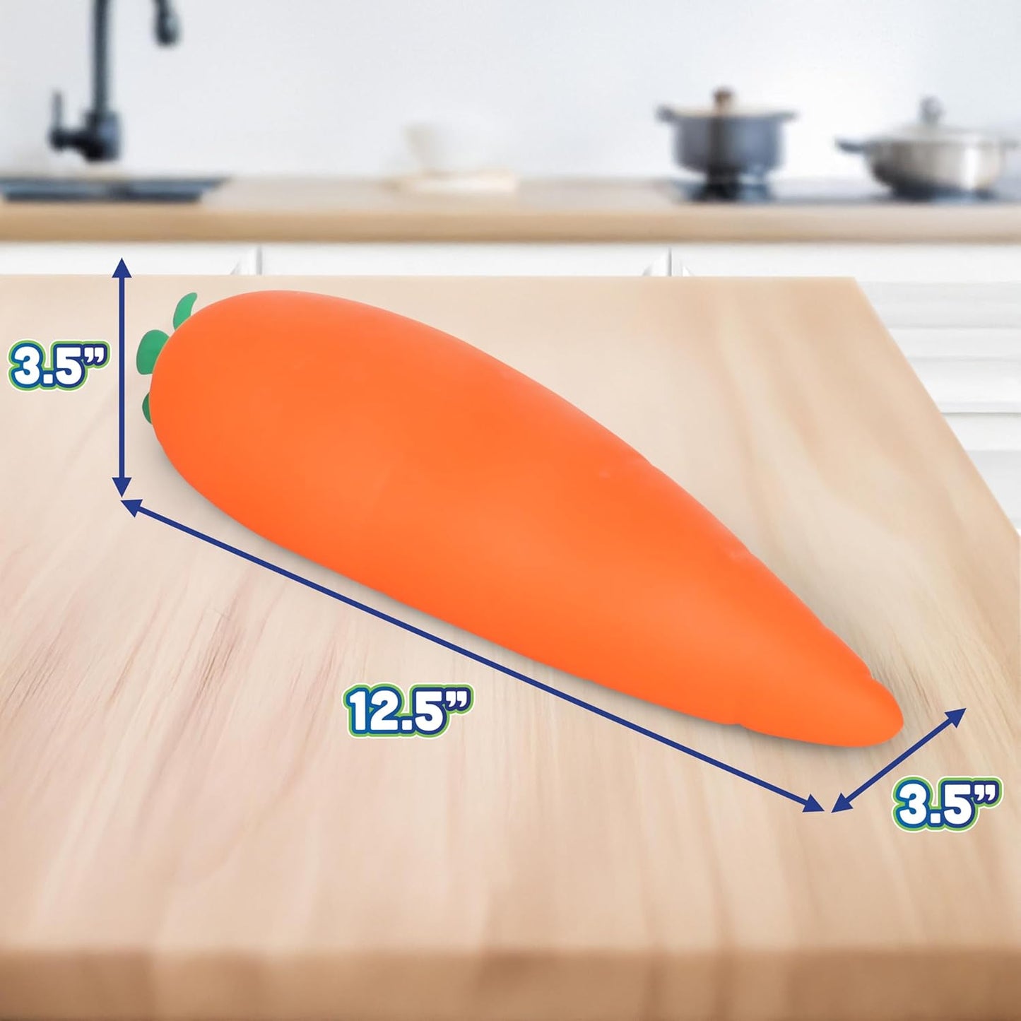 Toymendous Squishy Carrot – Jumbo 11.5 Inch Squishy Vegetable | Giant Stress Relief Toy | Fidget Sensory Food Fun for Kids, Teens & Adults
