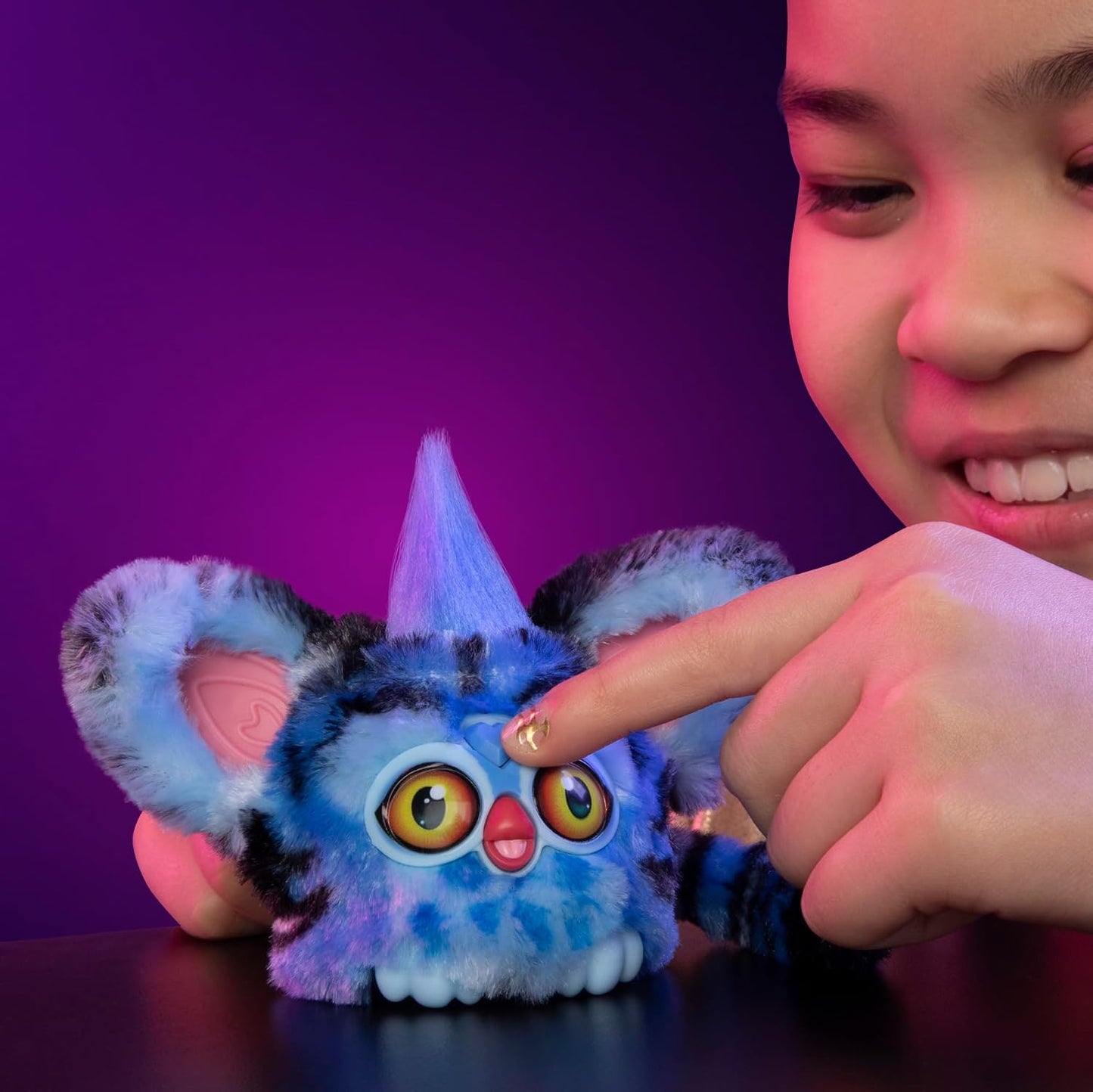 KPop Demon Hunters Furby Furblets Derpy Tiger, Collectible 3" Mini Plush Electronic Toy