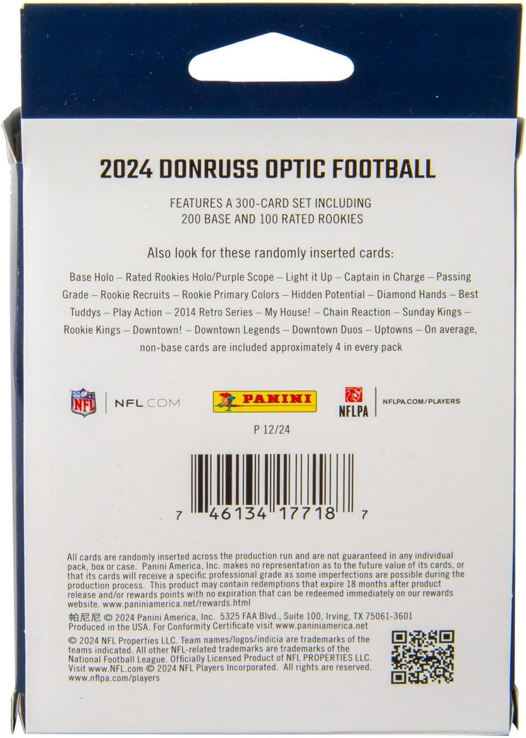 2024 Panini Donruss Optic Football Trading Card Hanger Box (Purple Scope Parallels)