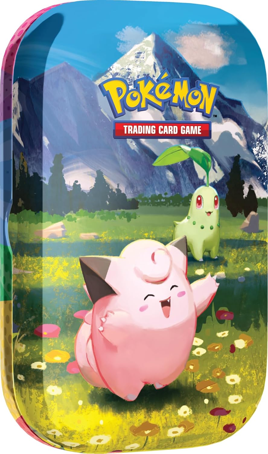 Pokemon TCG: Mega Evolution—Ascended Heroes Mini Tin: Clefairy & Chikorita (1 Sticker Sheet, a Pokémon Art Card & 2 Booster Packs)