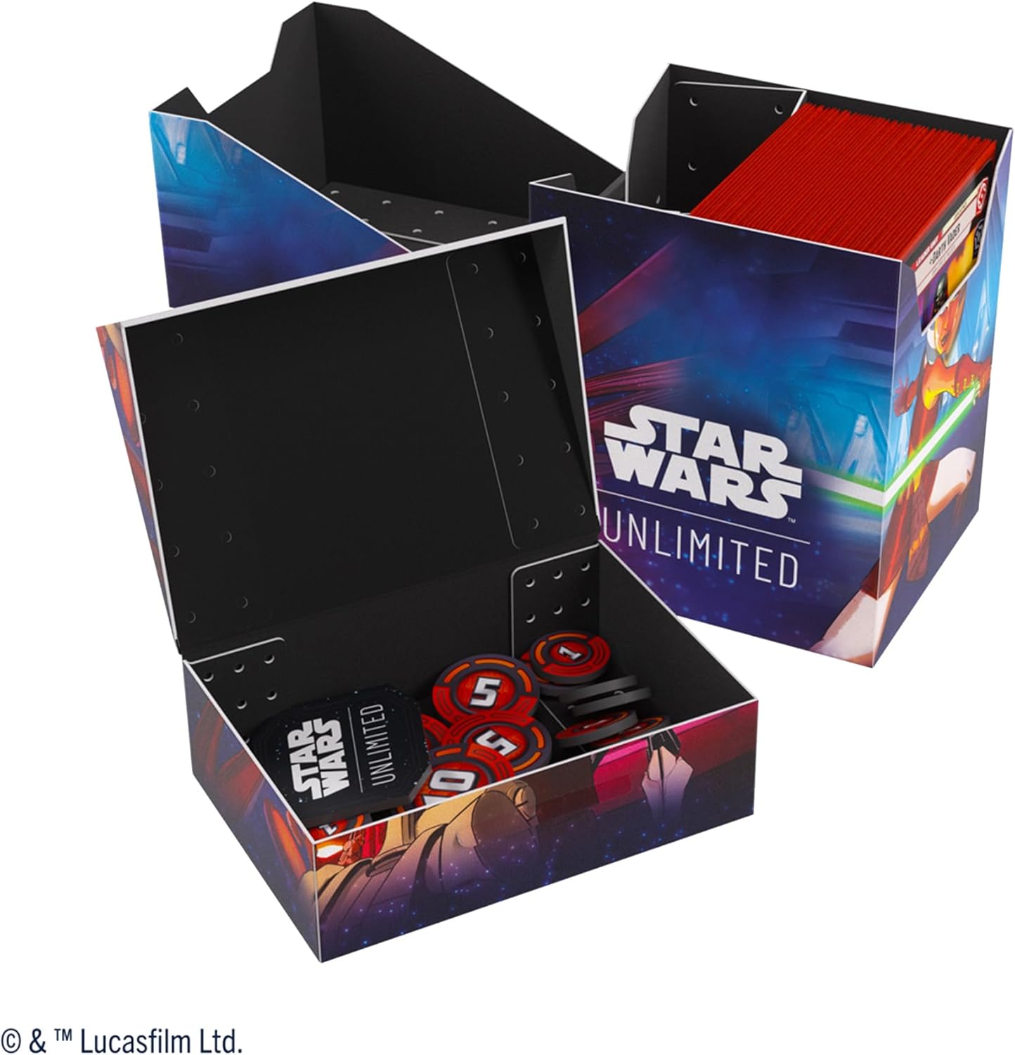Gamegenic Star Wars Unlimited SOFT CRATE - Full-Color Printed Officially Licensed Durable Deck Box, Holds 60 Double-Sleeved Cards, Perfect for TCGs & LCGs, Ahsoka Tano/General Grievous Design, Made
