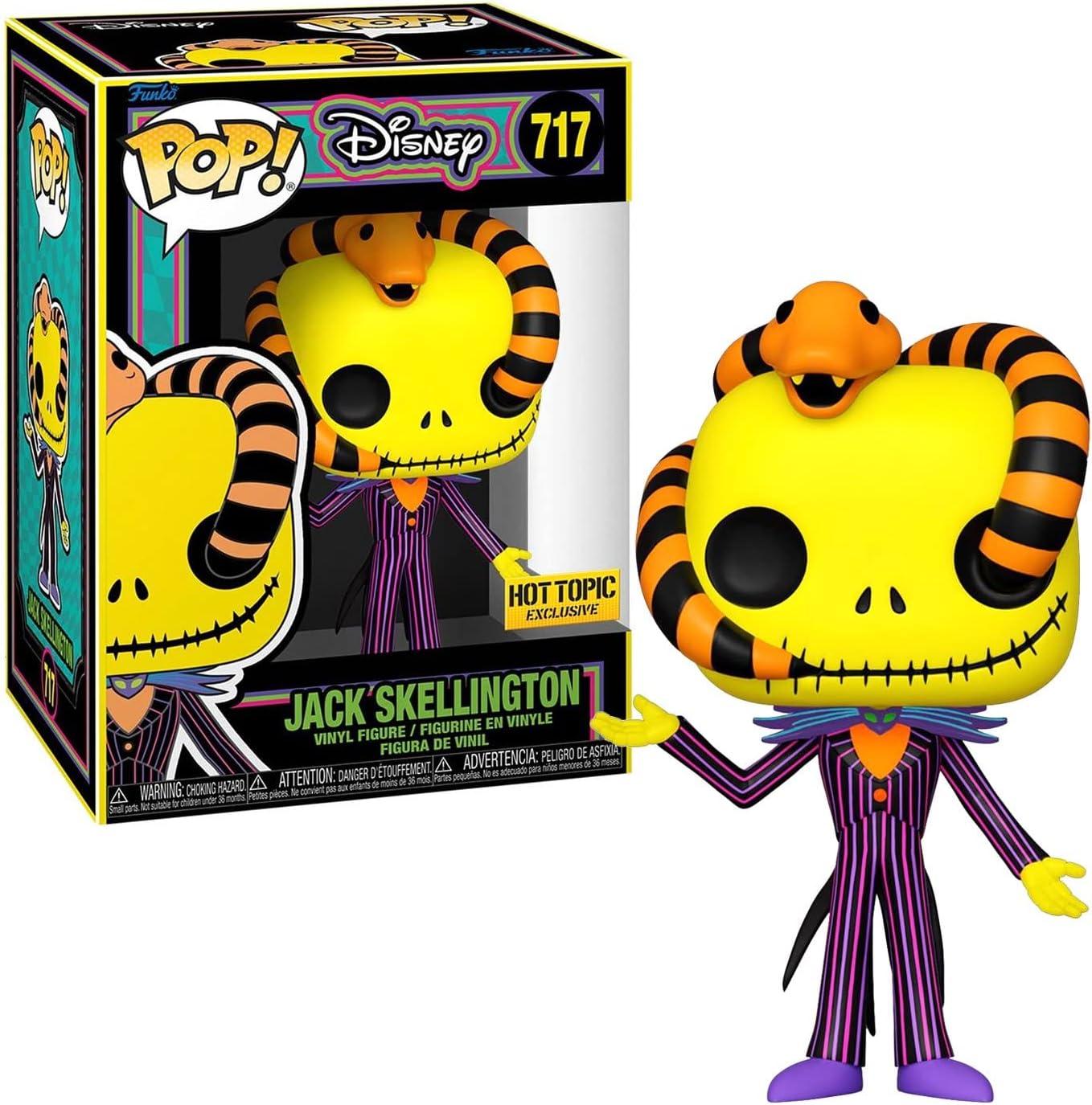 Funko Pop! The Nightmare Before Christmas Jack Skellington with Snake Blacklight Special Edition