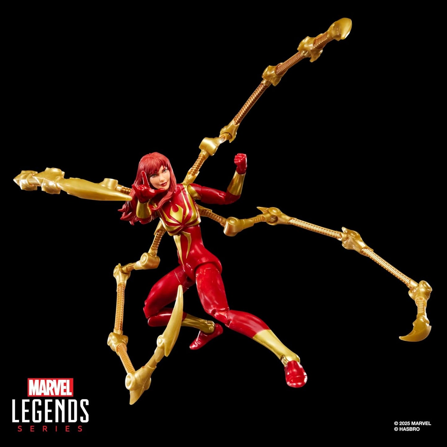 Marvel Legends Series Marvel's Spider-Man x Magic: The Gathering Mary Jane Watson (Iron Spider) - 6-Inch Action Figure Toy & Exclusive Foil Collectible Card Game Trading Card