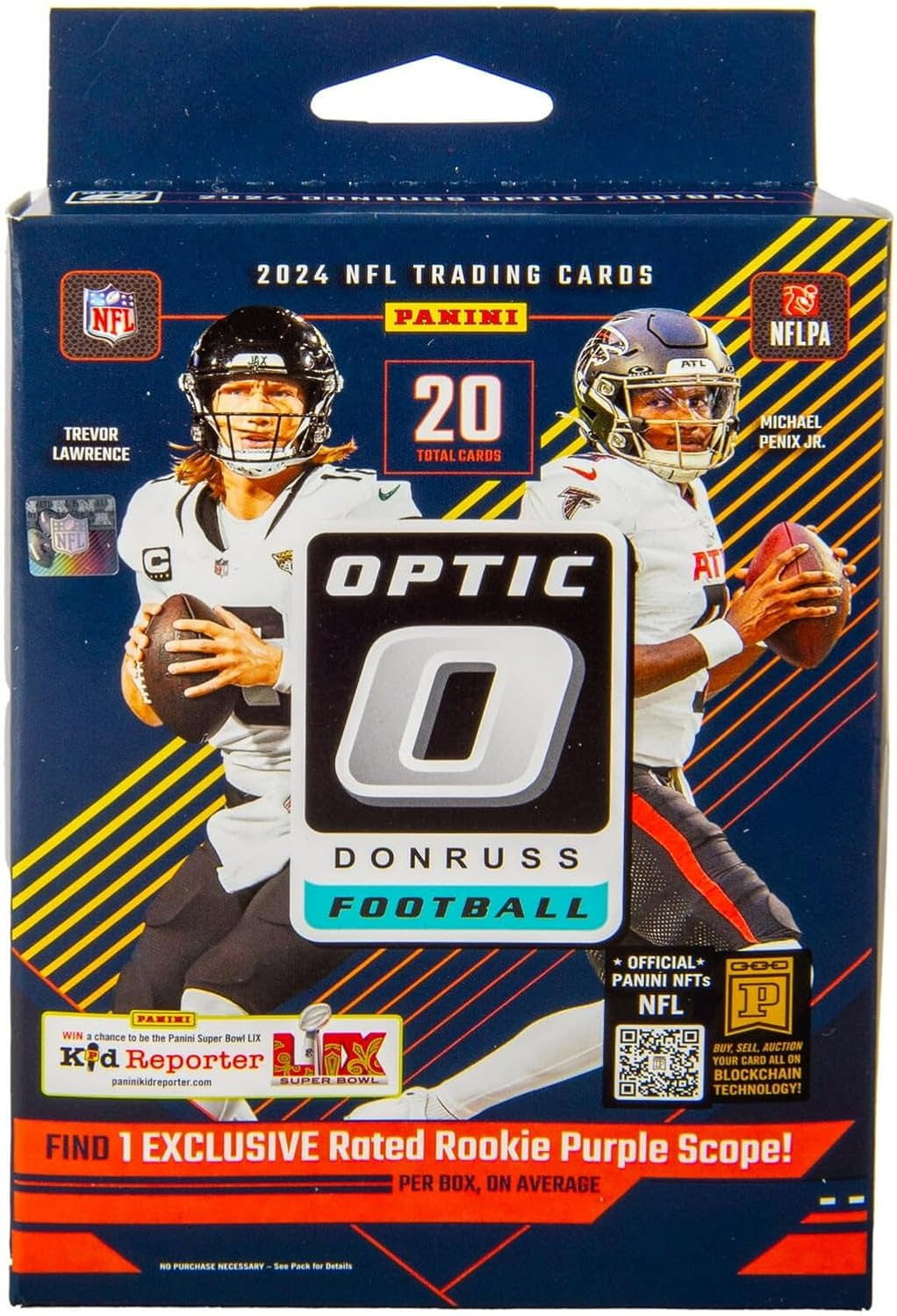 2024 Panini Donruss Optic Football Trading Card Hanger Box (Purple Scope Parallels)