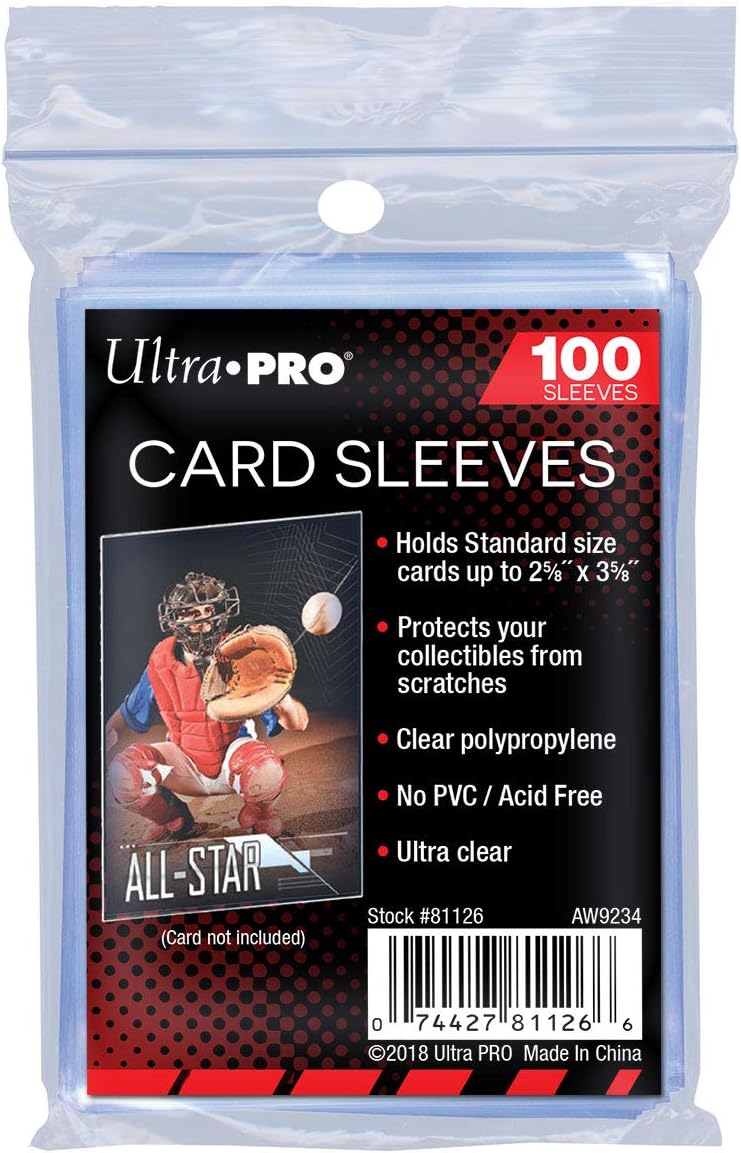 Ultra Pro Soft Card Sleeves 2-5/8" X 3-5/8", Ultra Clear, Paper (100Count)