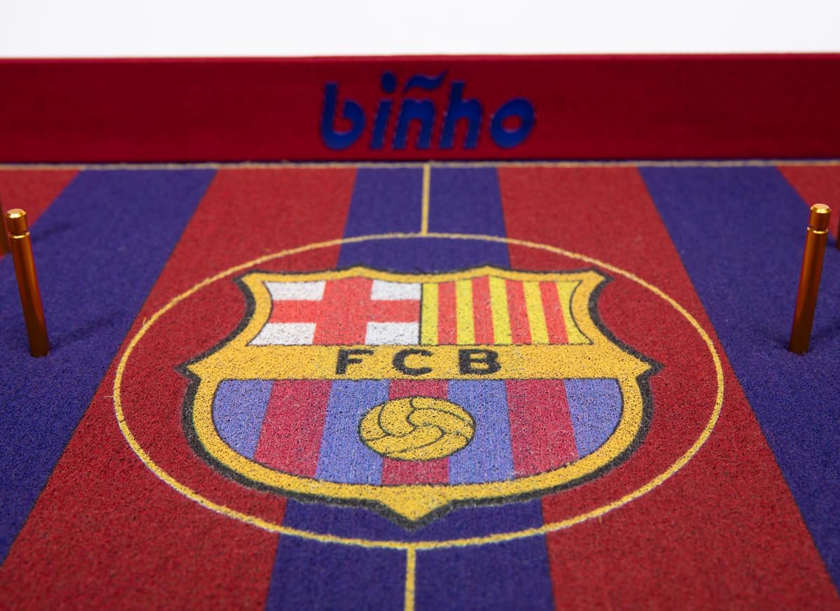 Binho Board Classic Board Game FC Barcelona Football Club Edition - 2-Player Fast-Paced Finger Flicker Pinball Family Board Game - Portable Tabletop Sports Game Set for Any Occasion