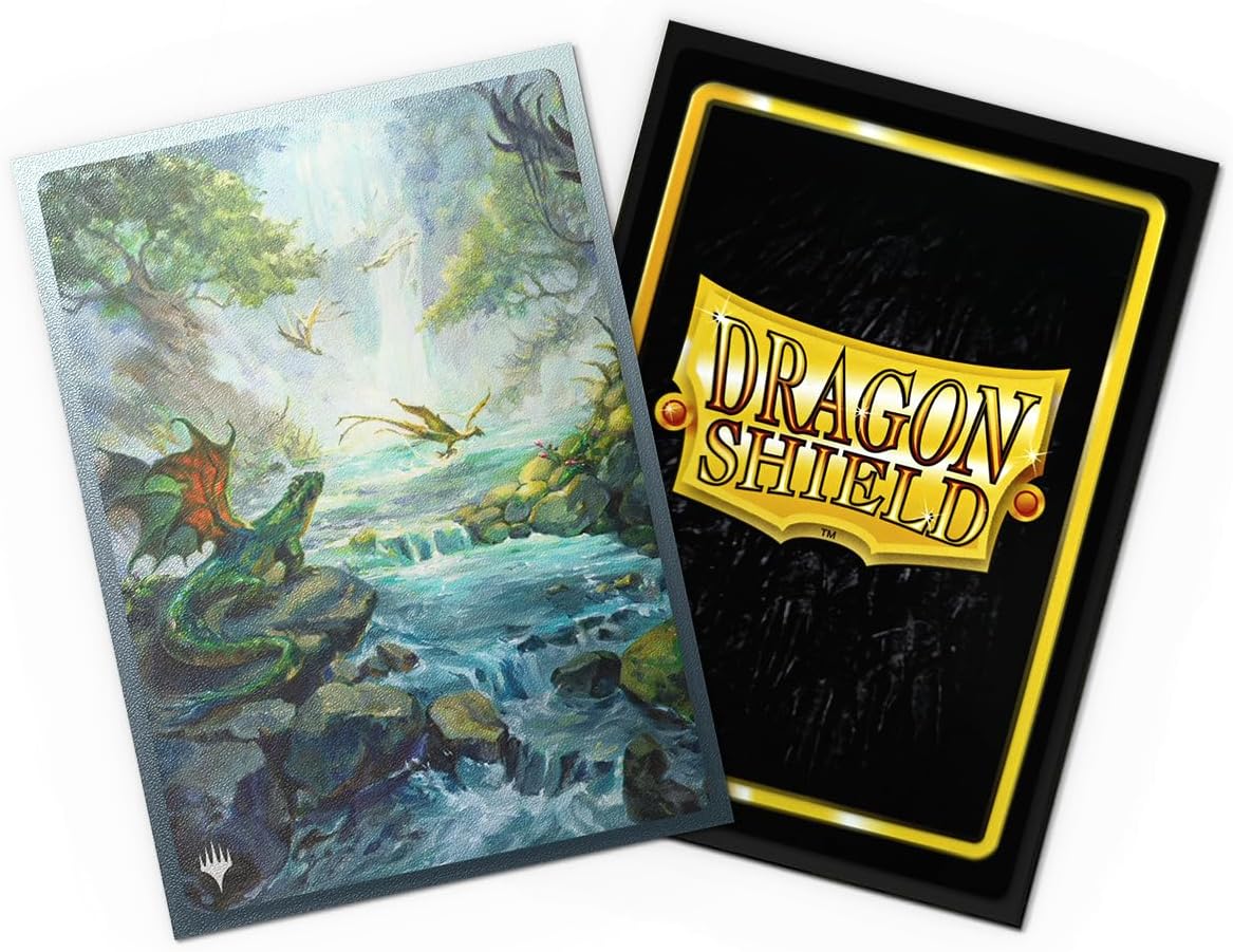 Dragon Shield | Matte Dual Art Sleeves | 100 CT - Smooth & Tough Premium TCG Sleeves | Compatible with Magic: The Gathering | Landfall Series – Misty Rainforest