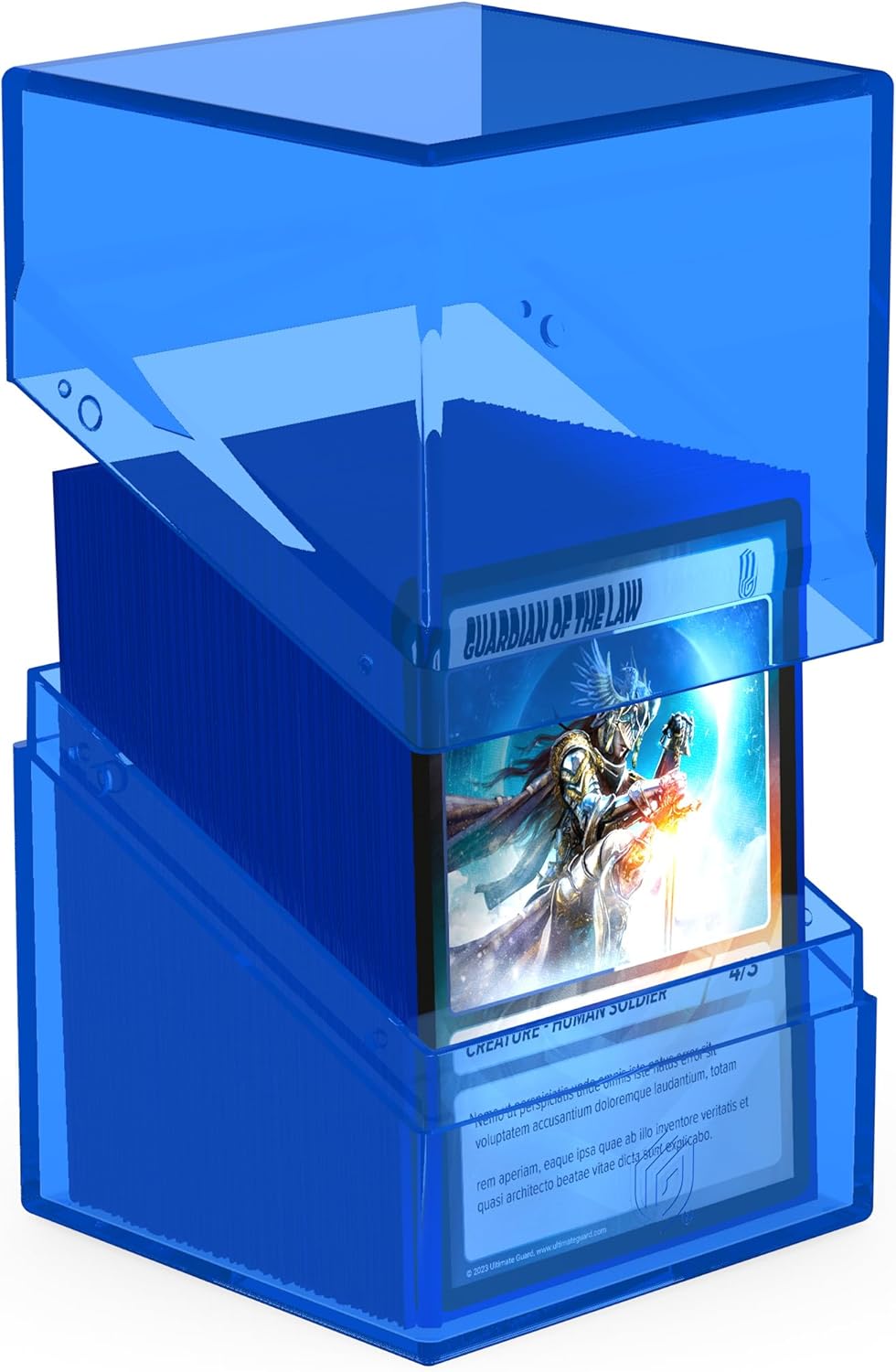 Ultimate Guard Boulder 100+ Clear, Deck Case for 100 Double-Sleeved TCG Cards, Sapphire, Secure & Durable Storage for Trading Card Games, Transparent
