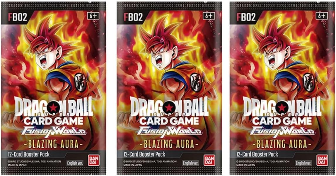 3 Packs 12 Card Booster Pack Dragon Ball Super Fusion World Blazing Aura