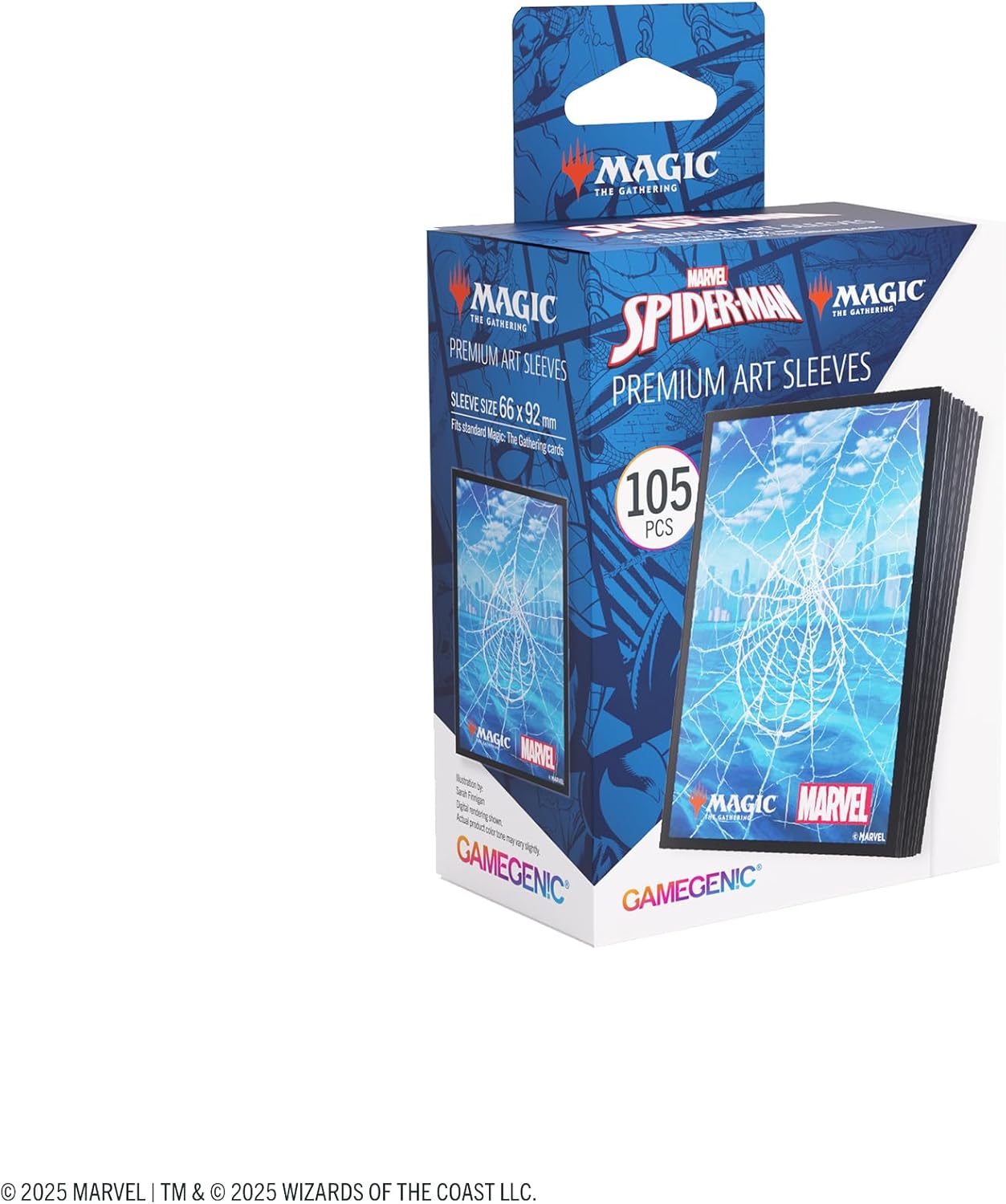 Gamegenic Magic: The Gathering Marvel's Spider-Man Premium Art Sleeves - Spider-Man Island - 105 Matte Textured Card Sleeves with Full-Color Artwork, Tournament-Ready & Plastic-Free Packaging