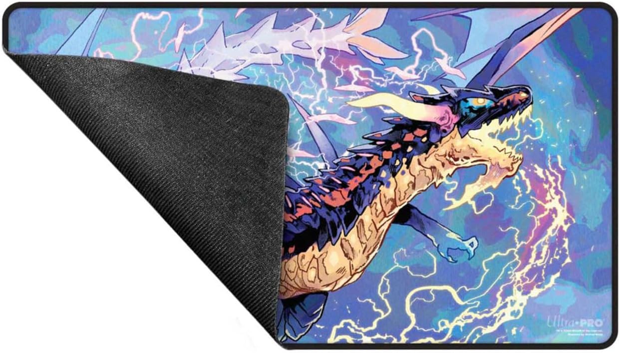 Ultra PRO - Tarkir Dragonstorm Neriv, The Storm Front Black Stitched Playmat for Magic: The Gathering | Gaming Table Mat, Card Game Accessory, TCG Playmat, Tabletop Gaming Mat