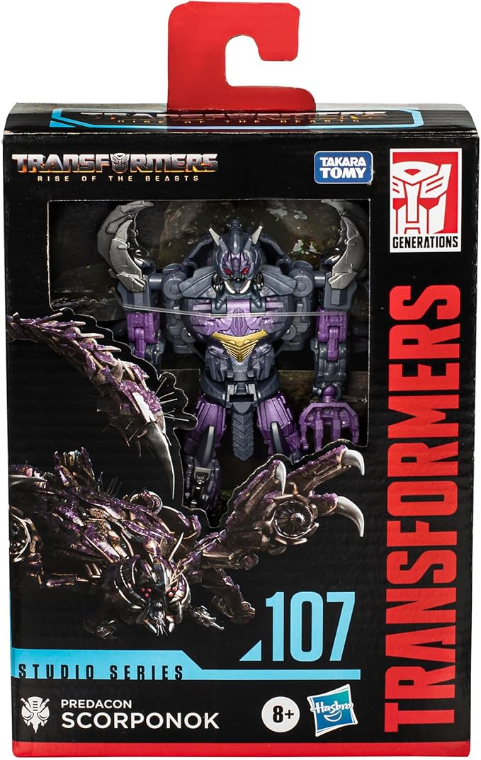 Transformers Toys Studio Series Deluxe Rise of The Beasts 107 Predacon Scorponok, 4.5-inch Converting Action Figure, 8+