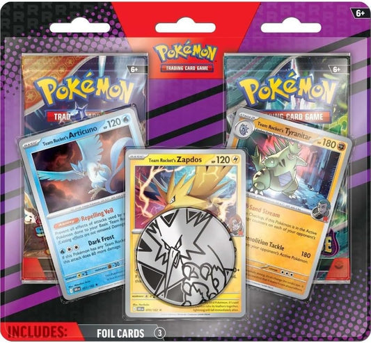 Pokemon TCG: Team Rocket Articuno, Zapdos, Tyranitar 2 Pack Blister