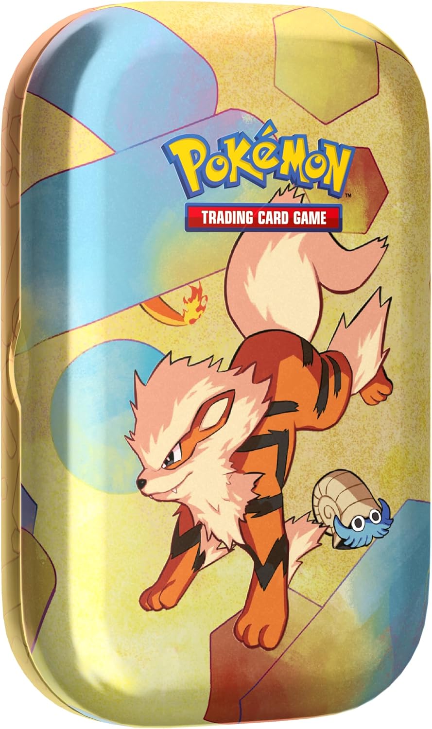 Pokémon TCG: Scarlet & Violet—151 Mini Tin – Arcanine (2 Booster Packs, 1 Coin & 1 Art Card)