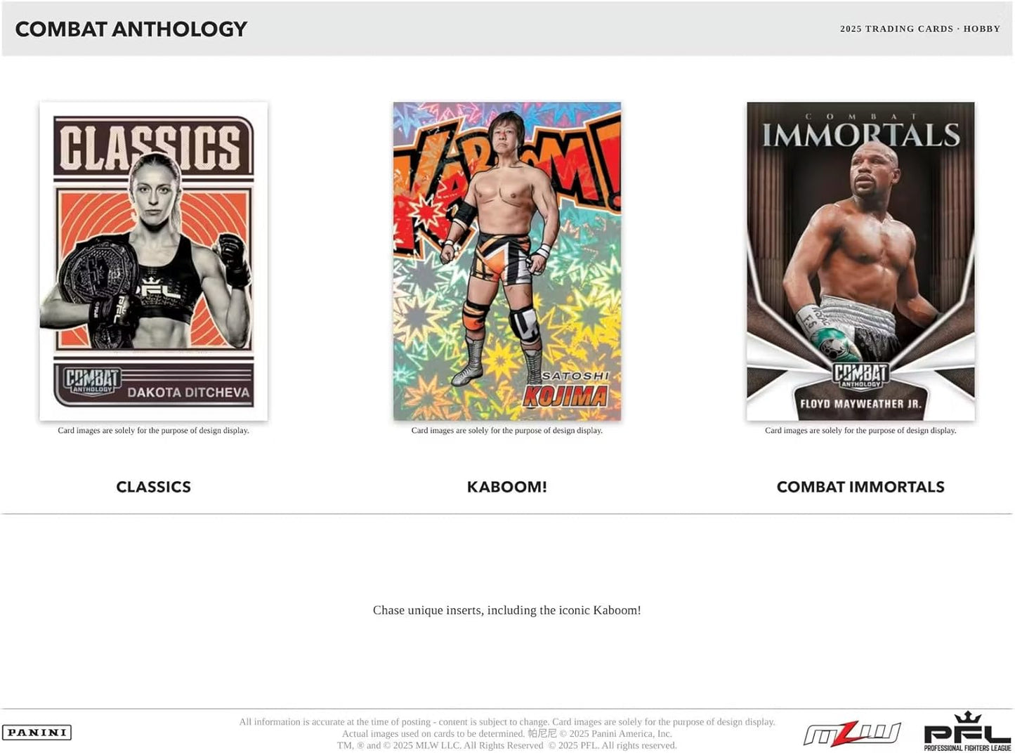 Panini 2025 PFL Professional Fighters League Combat Anthology Hobby Trading Card Box (Look for 2 Autographs and 20 Inserts or Parallels per Box on Average)