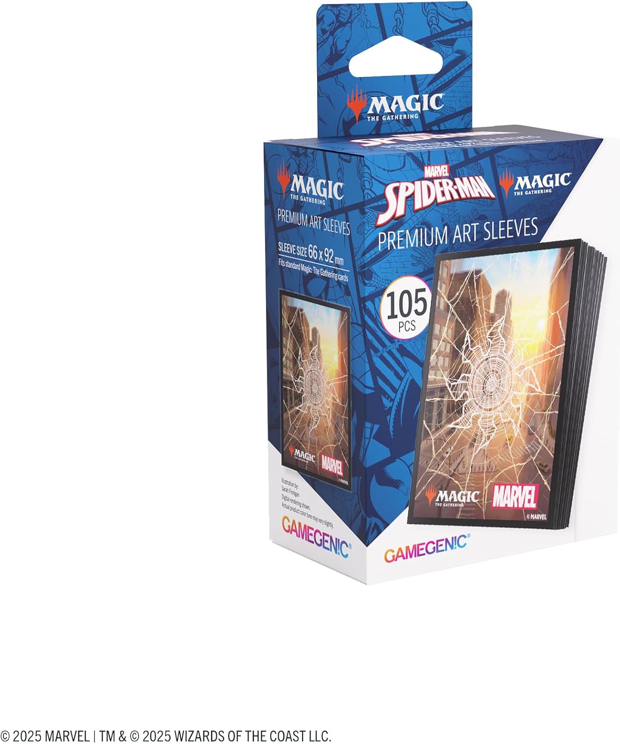 Gamegenic Magic: The Gathering Marvel's Spider-Man Premium Art Sleeves - Spider-Man Plains - 105 Matte Textured Card Sleeves with Full-Color Artwork, Tournament-Ready & Plastic-Free Packaging