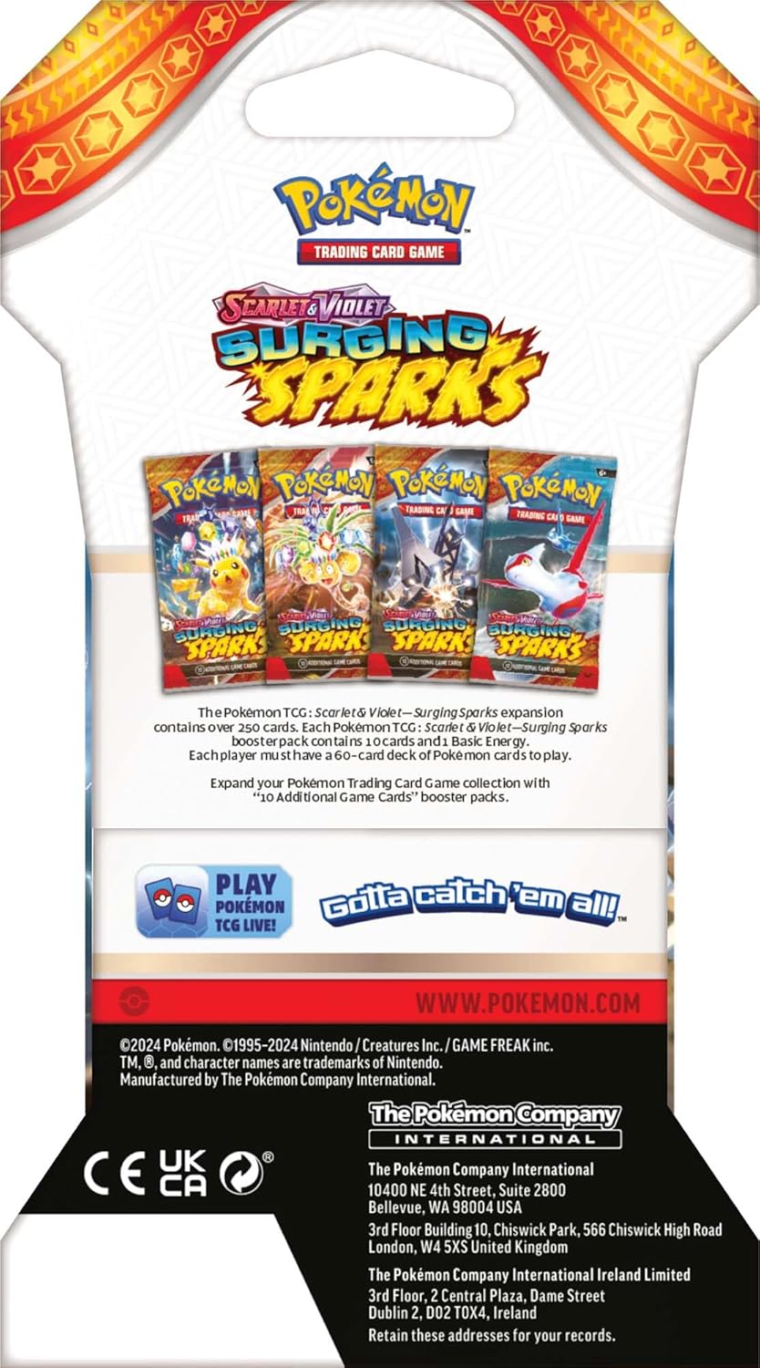 Pokemon TCG Surging Spark – Single Booster Pack – Pack Art May Vary - 10 Cards