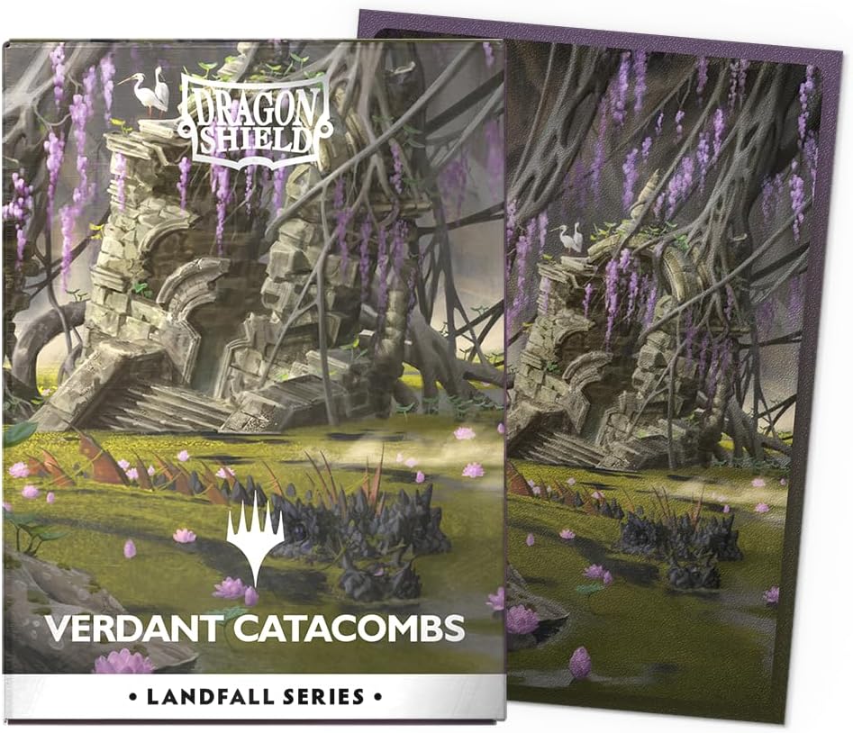 Dragon Shield | Matte Dual Art Sleeves | 100 CT - Smooth & Tough Premium TCG Sleeves | Compatible with Magic: The Gathering | Landfall Series – Verdant Catacombs