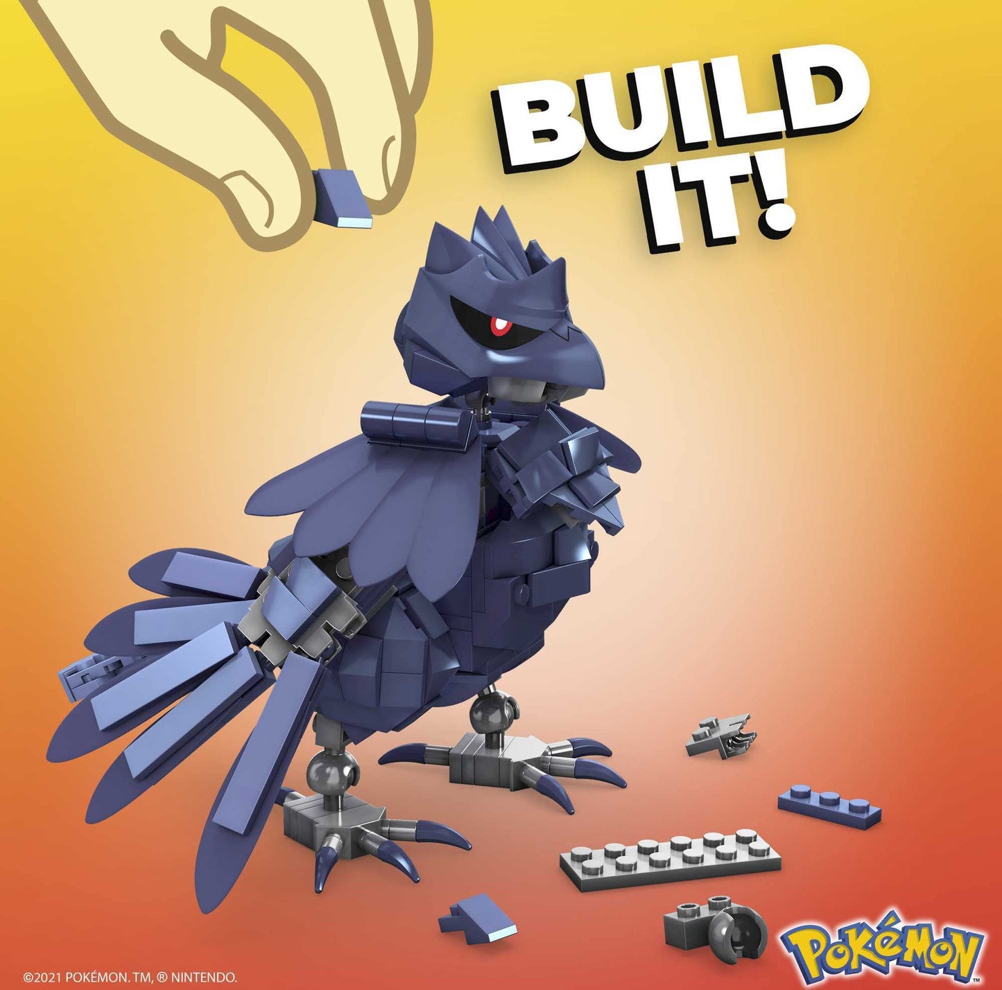 MEGA Pokemon Corviknight building set with 340 compatible bricks and pieces and Poké Ball, toy gift set