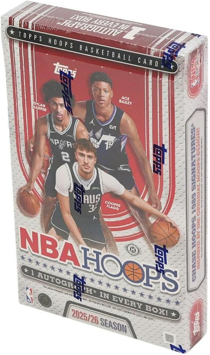 Topps 2025-26 NBA Hoops Basketball Hobby Box - 20 Packs - 1 Auto per Box