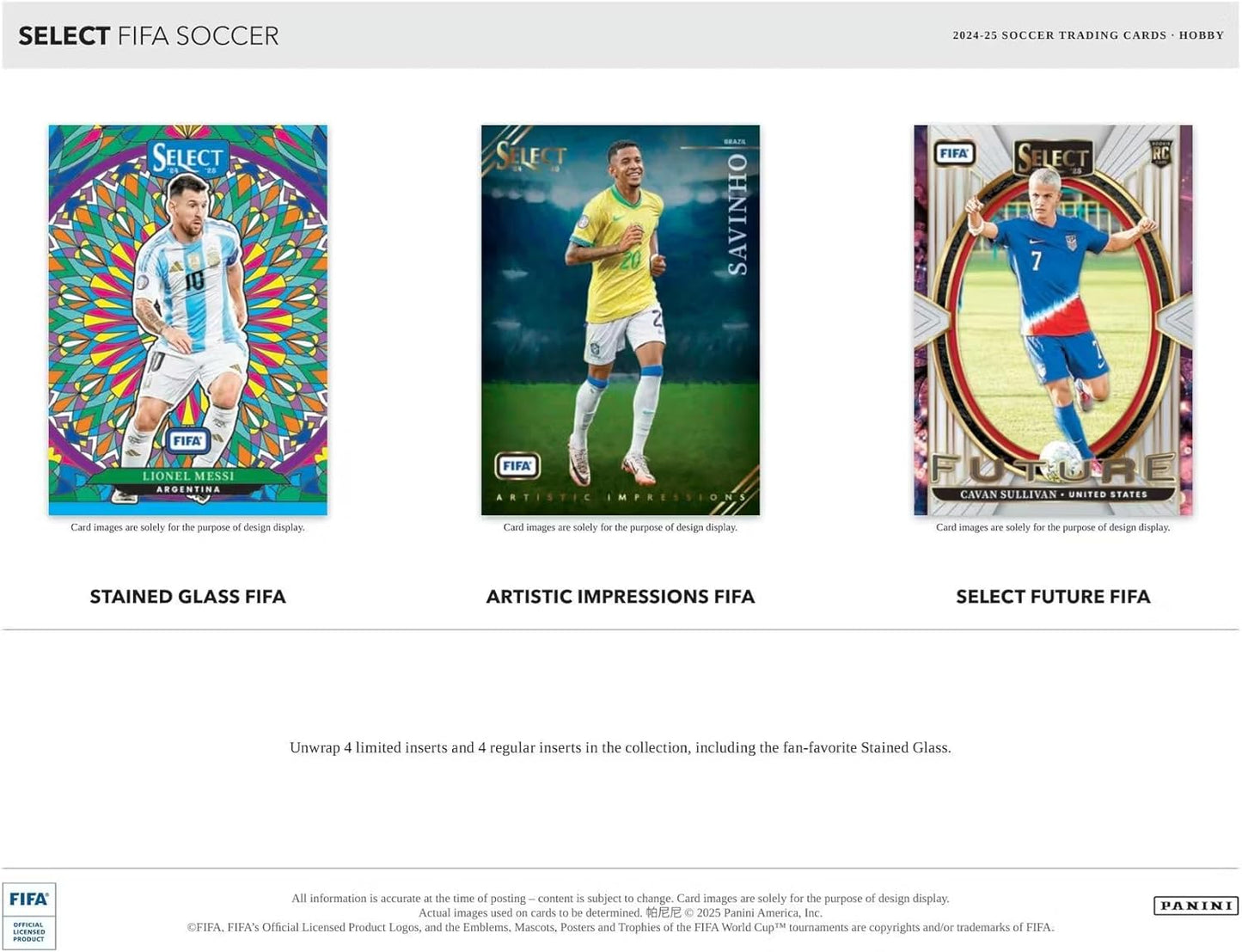 Panini 2024/25 Select FIFA Soccer Hobby Trading Card Box (3 Autographs or Memorabilia Cards Per Hobby Box)