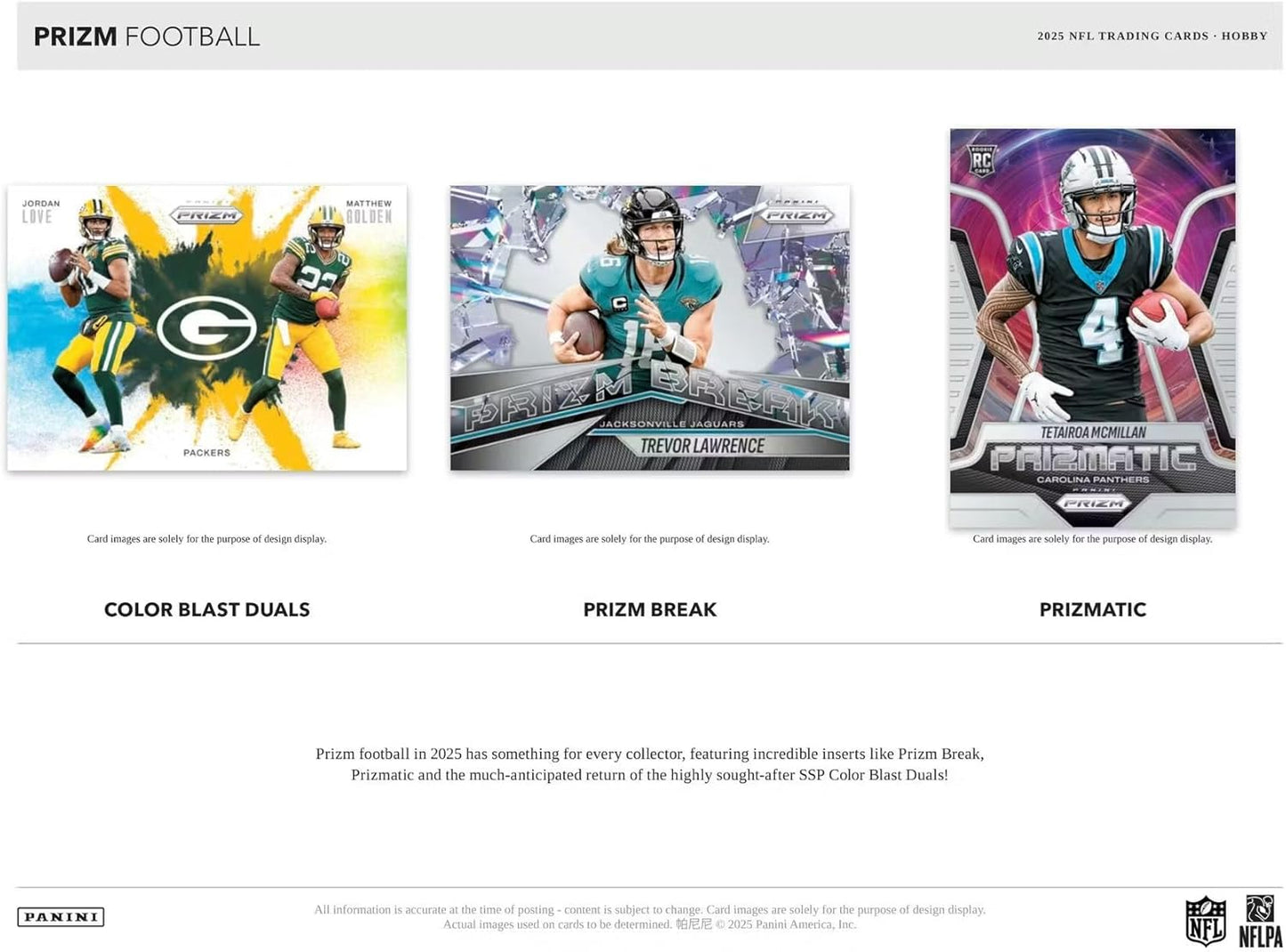2025 Panini Prizm Football Hobby Trading Card Box (2 Autographs Per Box)