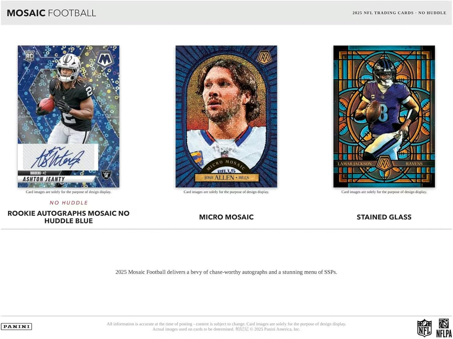 2025 Panini Mosaic Football No Huddle Trading Card Box (1 Autographs Per Box)