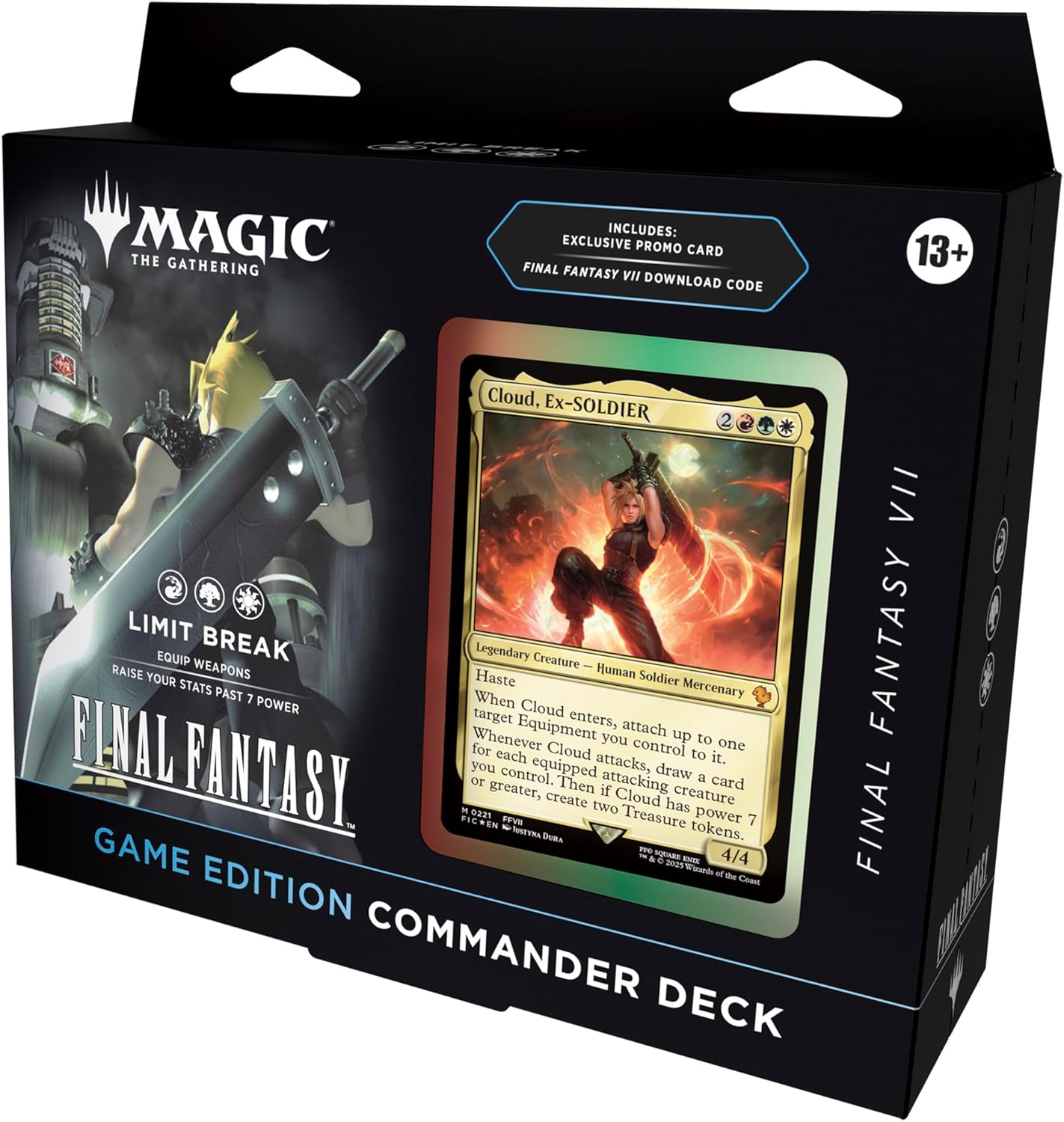 Magic: The Gathering Final Fantasy VII Commander Deck - Game Edition (Limit Break Commander Deck, Exclusive Promo Card, Final Fantasy VII Video Game Download Code, and Accessories)
