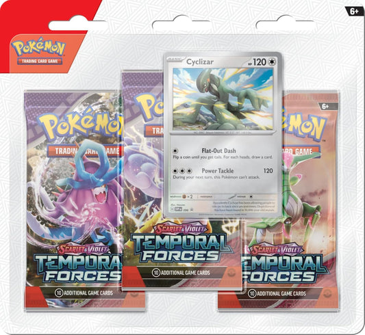 Pokemon TCG: SV5 Temporal Forces 3-Pack Blister - Cyclizar