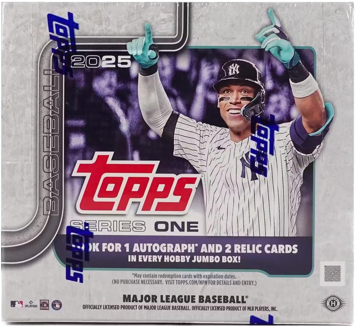 2025 Topps Series 1 Baseball Trading Card MLB Hobby Jumbo 10 Pack Box (1 Autograph & 2 Relics Per Jumbo Box)
