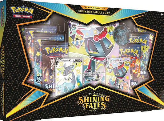 Pokemon Trading Card Game Shining Fates Dragapult VMAX Premium Collection [7 Booster Packs, 2 Promo Cards, Oversize Card & Coin]