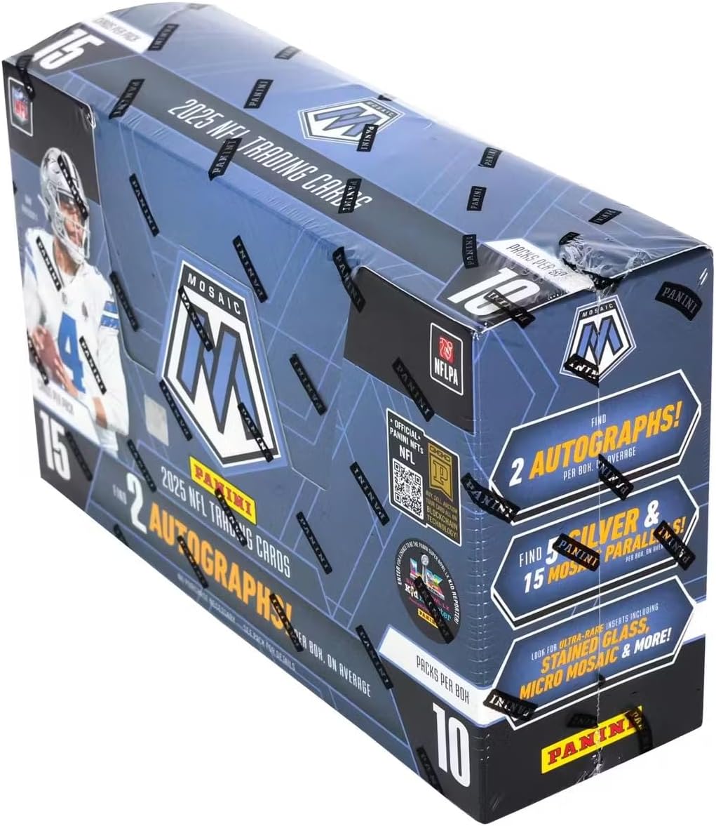 2025 Panini Mosaic Football Hobby Trading Card Box (2 Autographs Per Box)