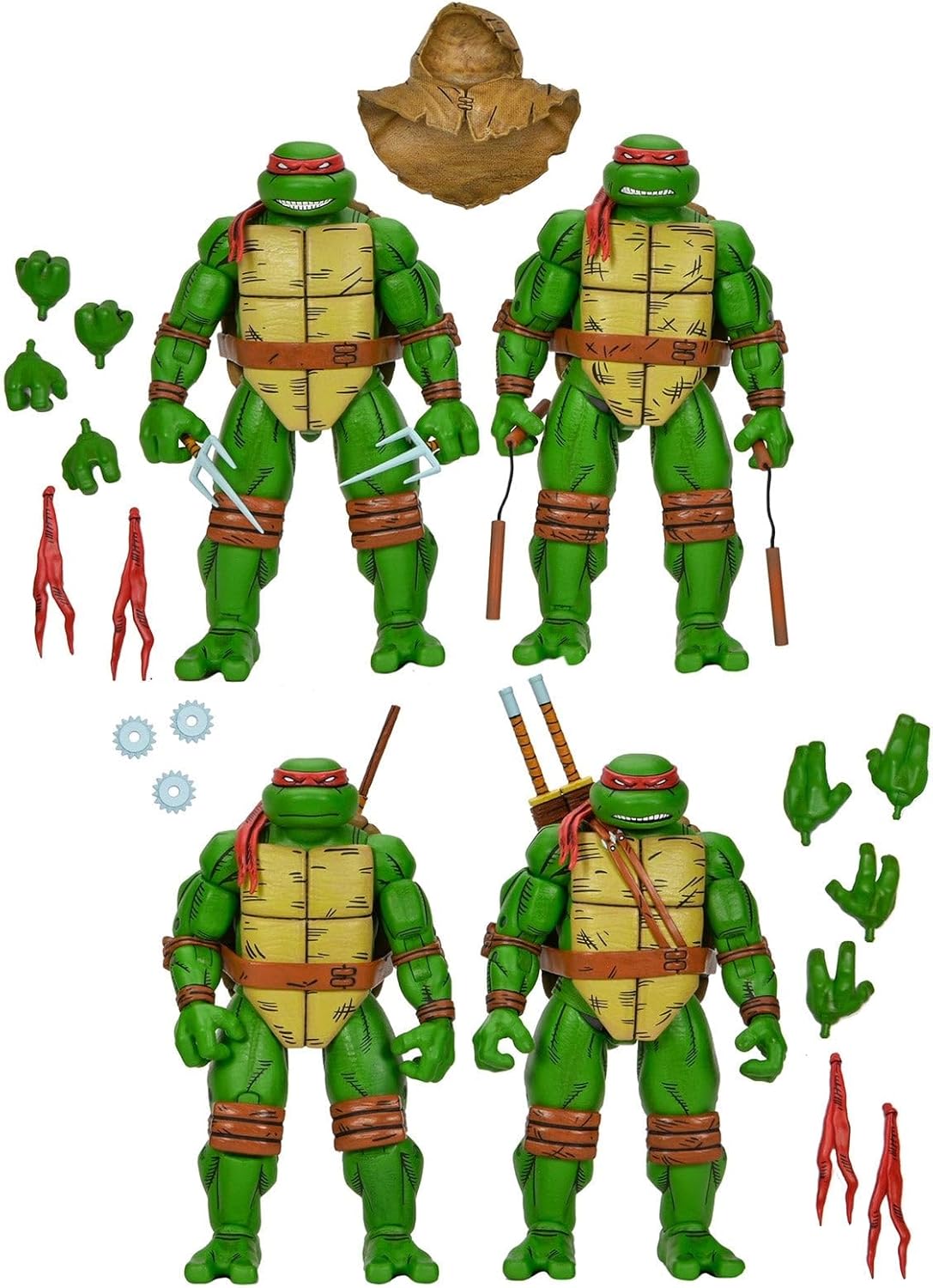 Leonardo, Raphael, Michelangelo & Donatello 4-Pack - 7" Action Figurine - Teenage Mutant Ninja Turtles: Mirage Comics - NECA Collectibles