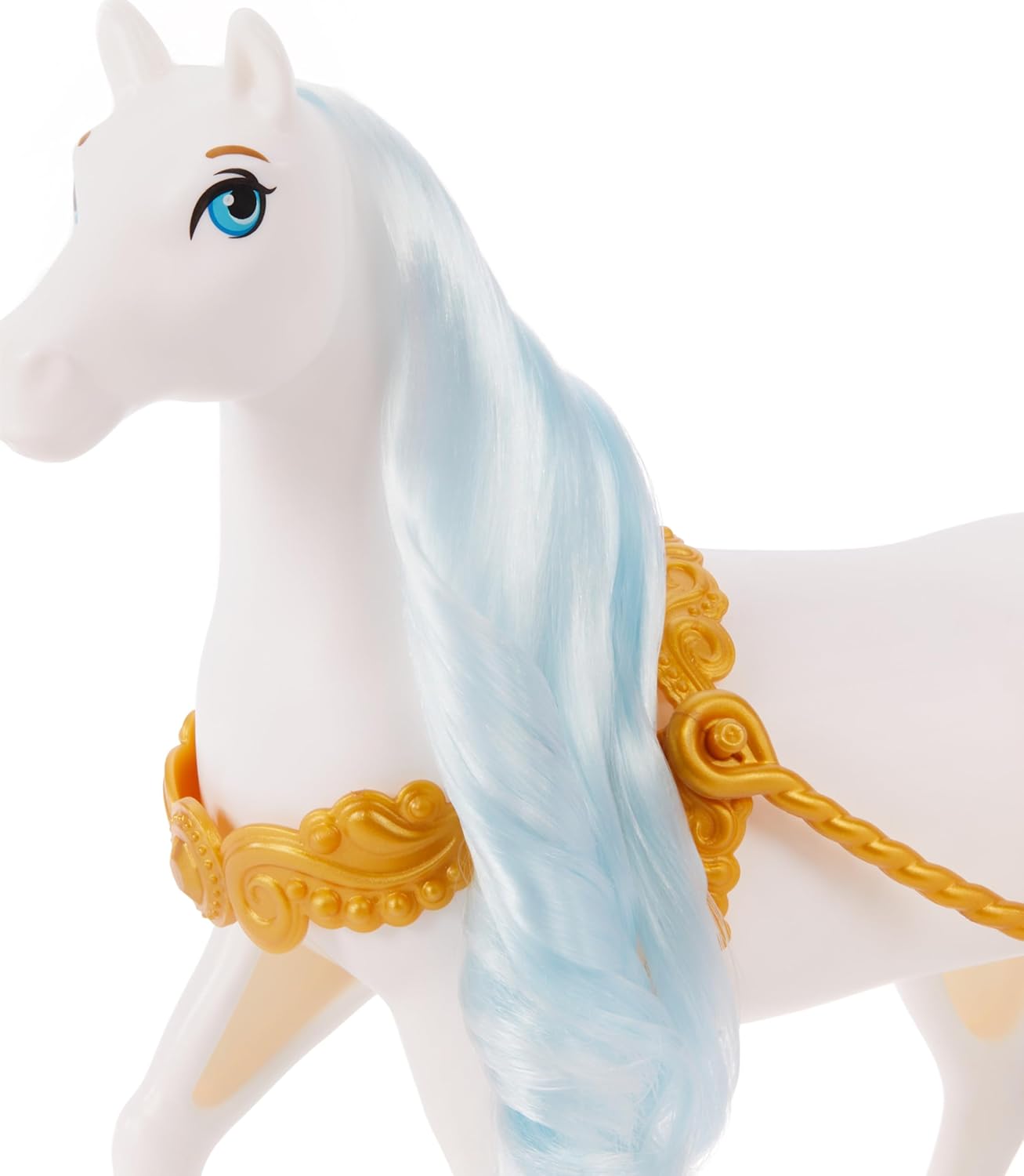 Mattel Disney Princess Cinderella’s Rolling Carriage with Gold Details & White Horse with Brushable Mane & Tail, Inspired by Disney Movie