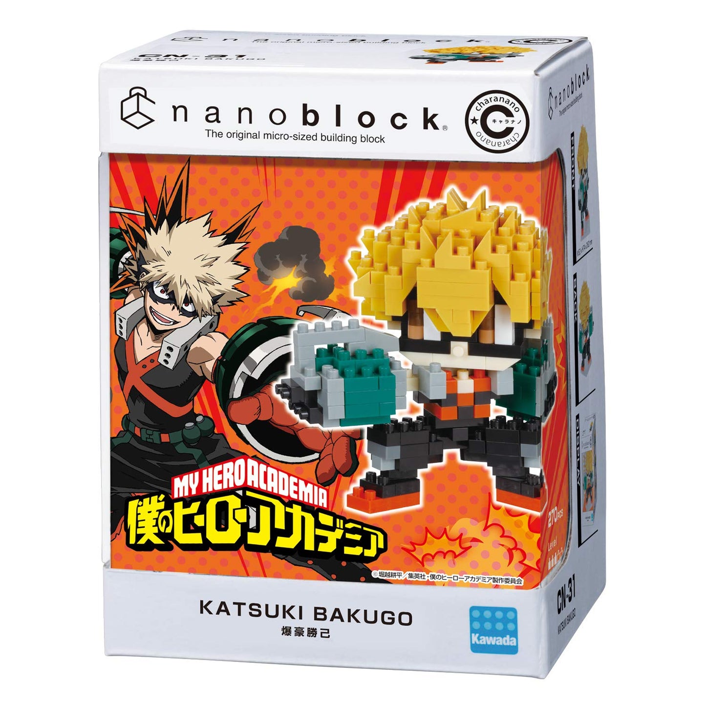 Nanoblock - My Hero Academia - Katsuki Bakugo, Nanoblock Charanano Series Building Kit