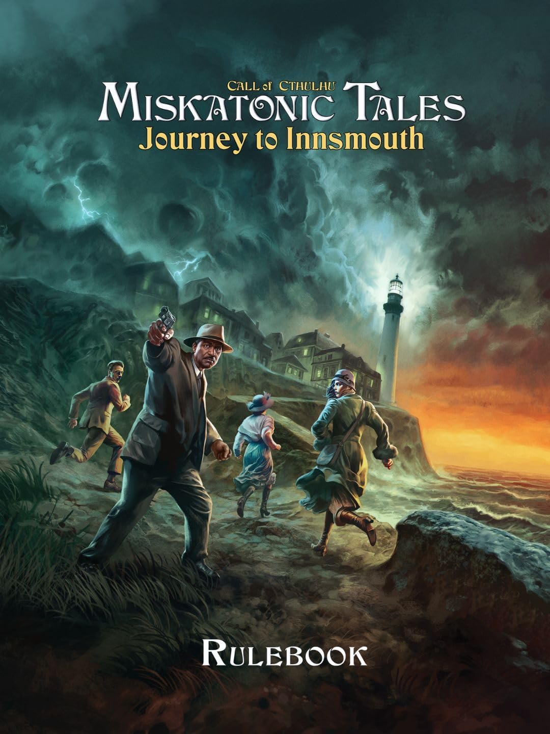 Miskatonic Tales: Journey to Innsmouth by Chaosium Inc. | Ages 14+ | 1-4 Players | 90-180 Minute Playing Time | Storytelling Board Game