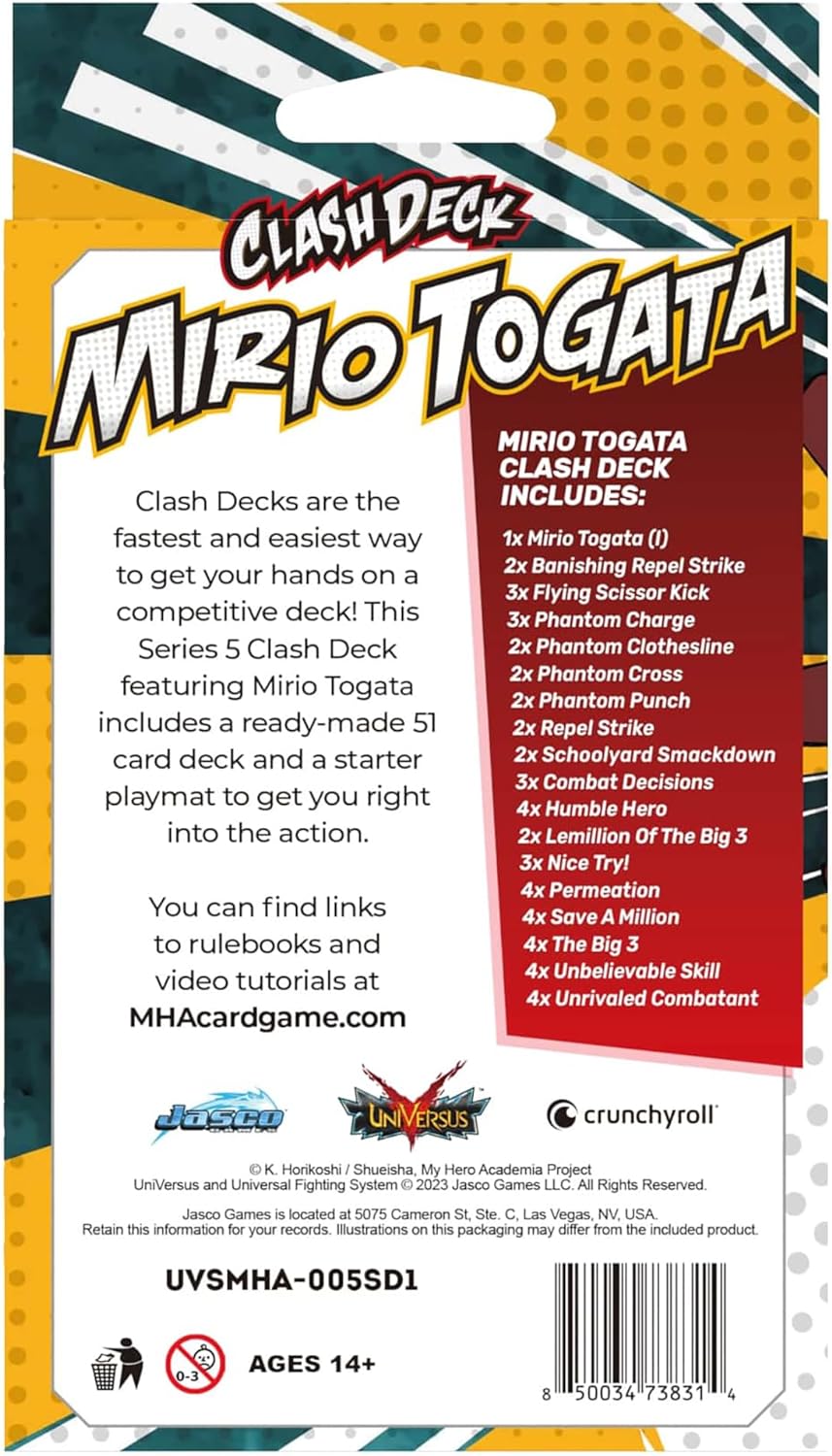 My Hero Academia Collectible Card Game Series 5: Clash Deck Mirio Togata - Ready to Play Out of The Box, 51 Card Deck & Playmat, MHA