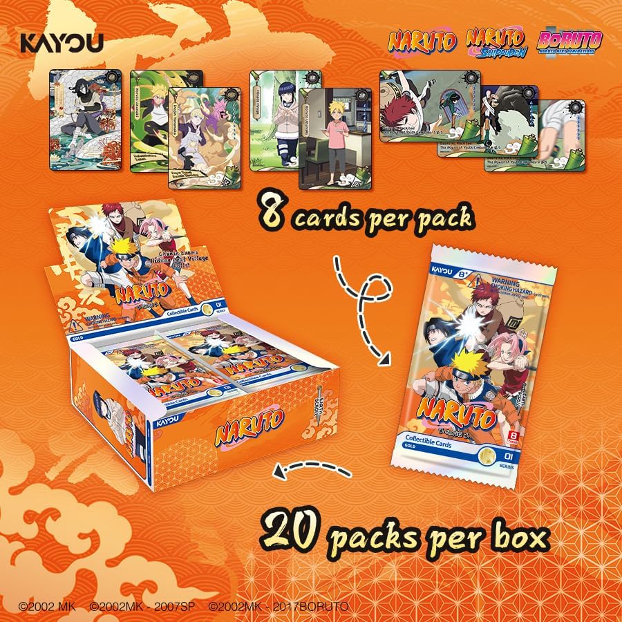 KAYOU Naruto Collectible Cards Earth Scroll Series 1, English NA Edition Booster Box with PR Card