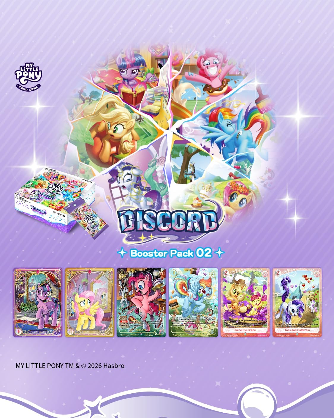 Kayou My Little Pony Trading Card Game, Discord, TCG, 20 Packs, 5 Cards/Pack, for Age 10+