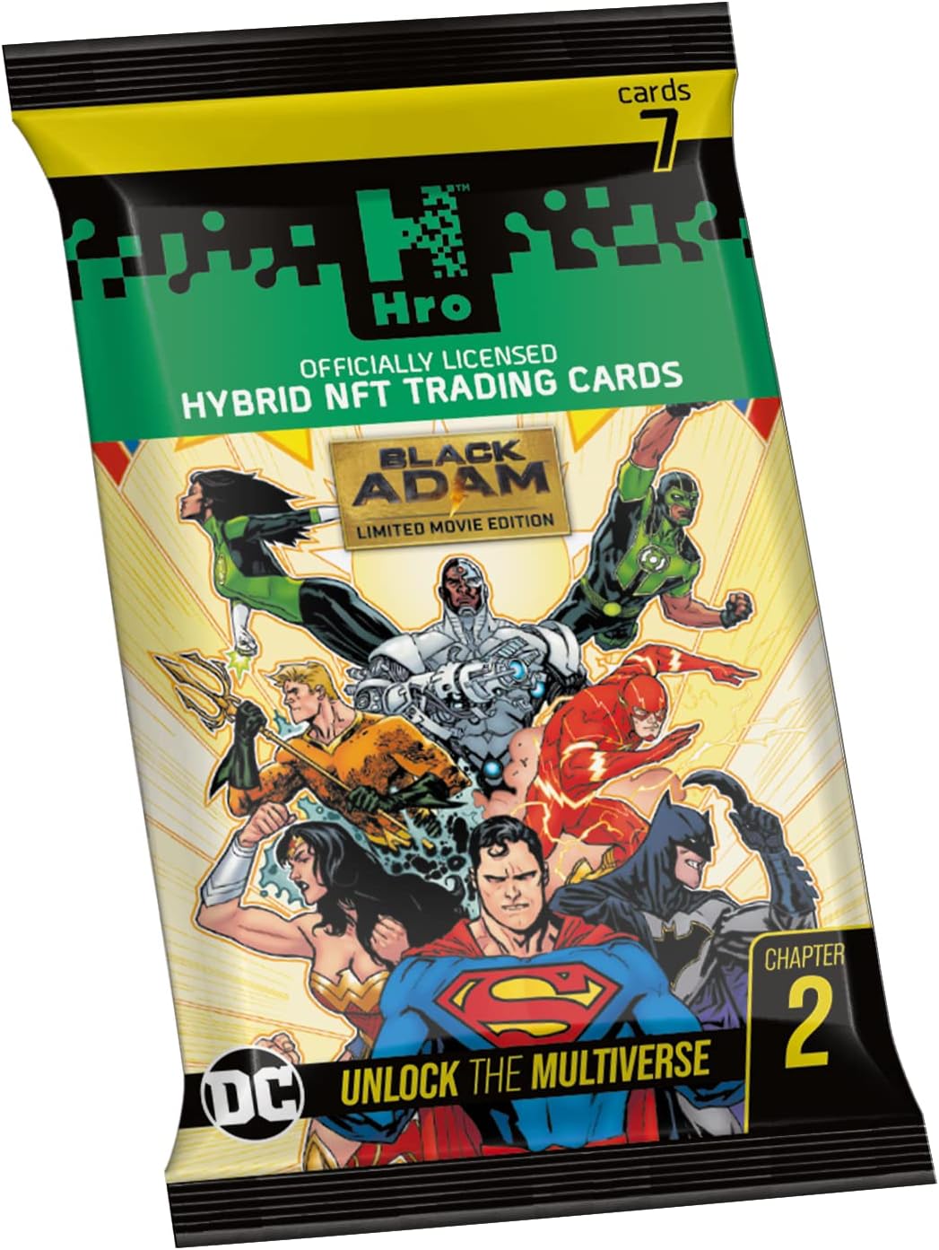 HRO DC Unlock The Multiverse Black Adam 24-Pack Mega Booster Box Hybrid NFT Trading, 168 Cards