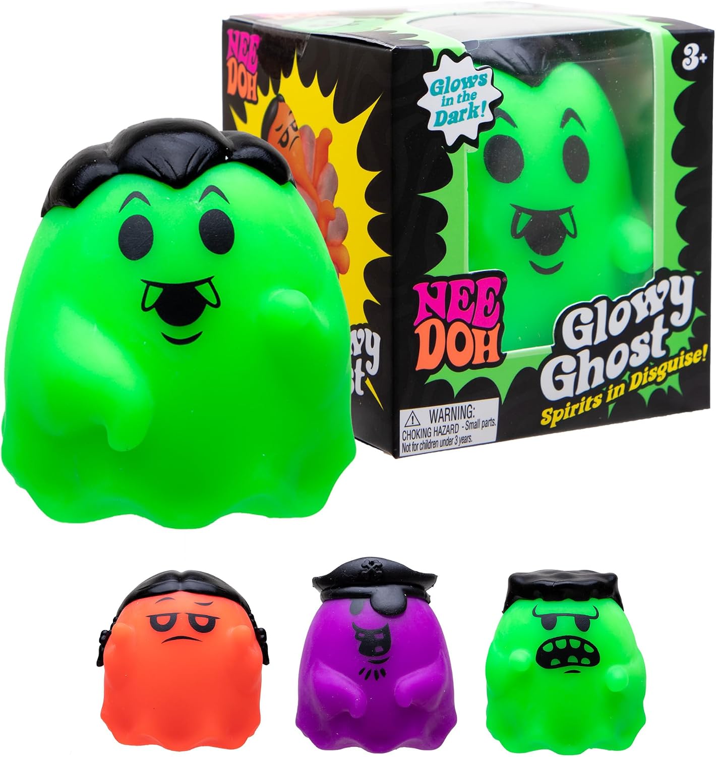 Schylling Needoh Needohween Glowy Ghost - Sensory Squeeze Toy