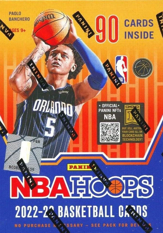 2022-23 Panini HOOPS Basketball Blaster Box of Packs (90 Cards) with Possible Exclusive Inserts including Rise and Shine Memorabilia Cards