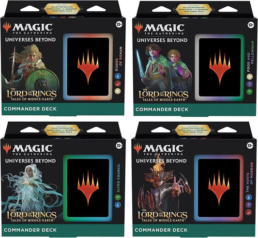 Magic The Gathering The Lord of The Rings: Tales of Middle-Earth Commander Deck Bundle – Includes All 4 Decks