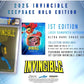 Keepsake 2025 Invincible Season 1 Keepsake Holo Breaker Box, Breakers Edition, 2 Packs Per Box, Holo Mirror Cards, Relics, Case-Based Inserts, 600-Card Checklist